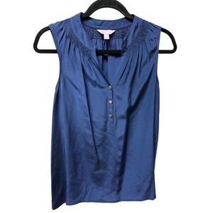 Lilly Pulitzer Sleeveless Elsa Silk Top. Navy. Sz S. NWOT